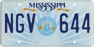 MS license plate NGV644