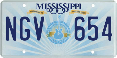 MS license plate NGV654