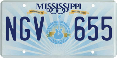 MS license plate NGV655
