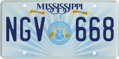 MS license plate NGV668