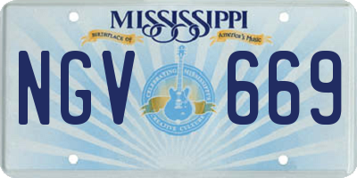 MS license plate NGV669