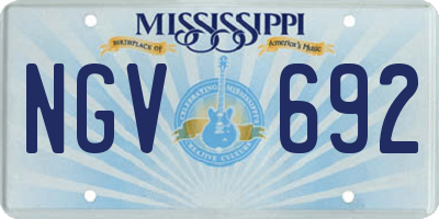 MS license plate NGV692