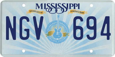 MS license plate NGV694