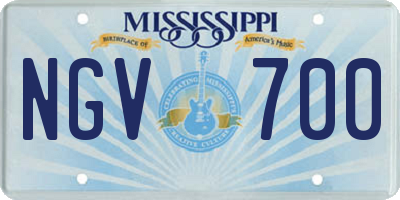 MS license plate NGV700