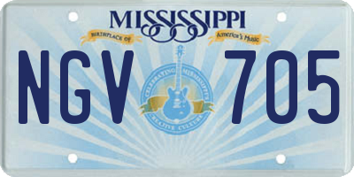 MS license plate NGV705