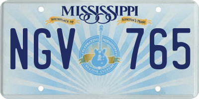MS license plate NGV765