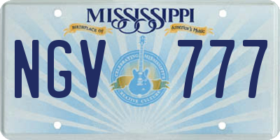 MS license plate NGV777
