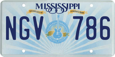 MS license plate NGV786