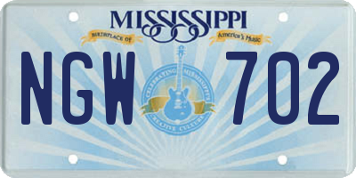 MS license plate NGW702