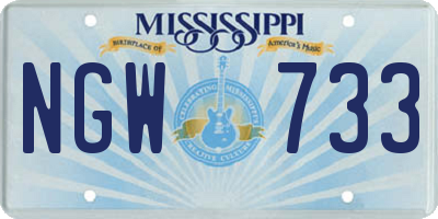 MS license plate NGW733