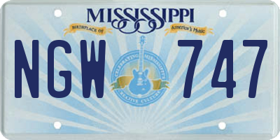 MS license plate NGW747