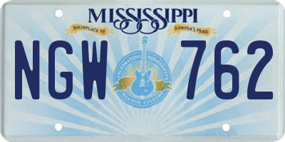 MS license plate NGW762