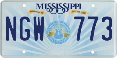 MS license plate NGW773
