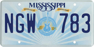 MS license plate NGW783