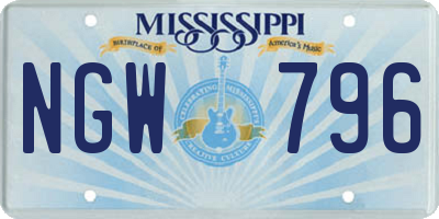 MS license plate NGW796