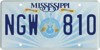 MS license plate NGW810