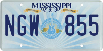 MS license plate NGW855