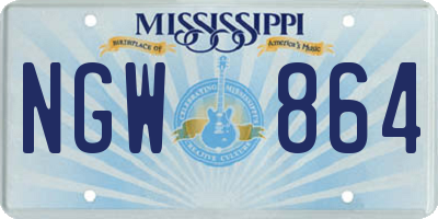 MS license plate NGW864