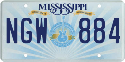 MS license plate NGW884