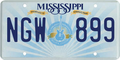 MS license plate NGW899