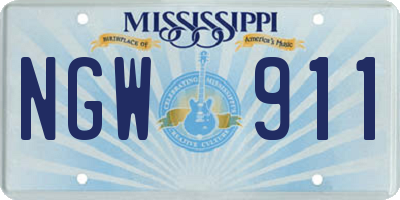 MS license plate NGW911