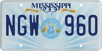 MS license plate NGW960