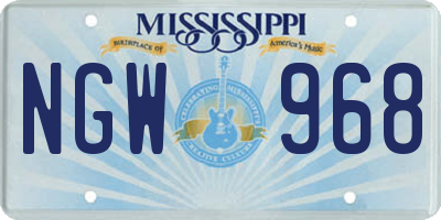 MS license plate NGW968