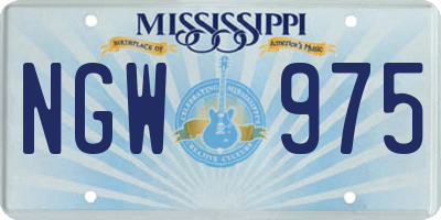 MS license plate NGW975