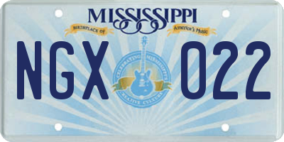 MS license plate NGX022