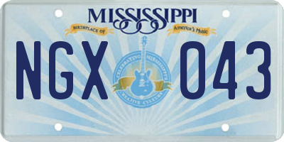 MS license plate NGX043