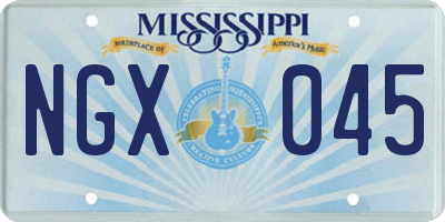 MS license plate NGX045