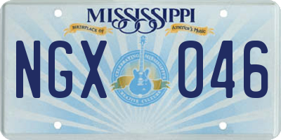 MS license plate NGX046