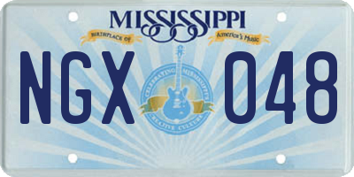 MS license plate NGX048