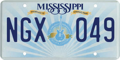 MS license plate NGX049