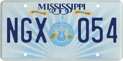 MS license plate NGX054