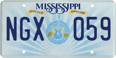 MS license plate NGX059