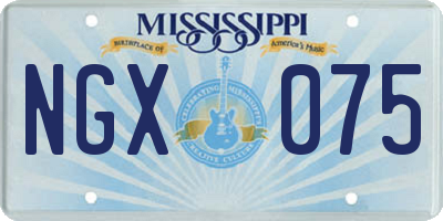 MS license plate NGX075