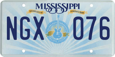 MS license plate NGX076