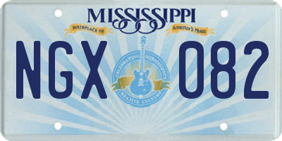 MS license plate NGX082