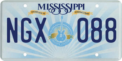 MS license plate NGX088