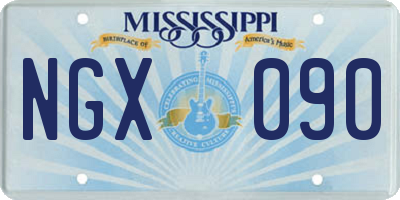 MS license plate NGX090