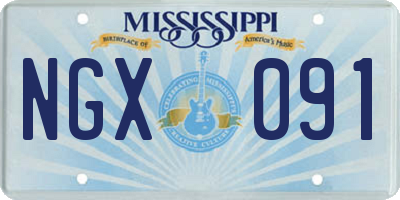 MS license plate NGX091