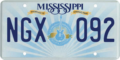 MS license plate NGX092