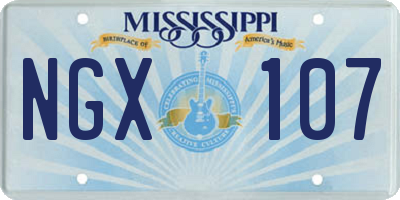 MS license plate NGX107