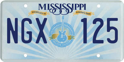 MS license plate NGX125