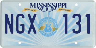 MS license plate NGX131
