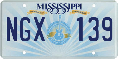 MS license plate NGX139