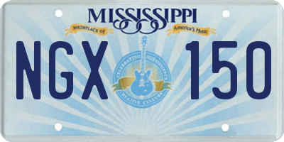 MS license plate NGX150