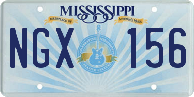 MS license plate NGX156