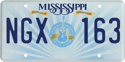 MS license plate NGX163